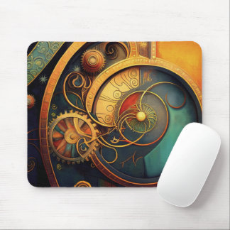 Steampunk Clockwork Abstract Design Mousepad