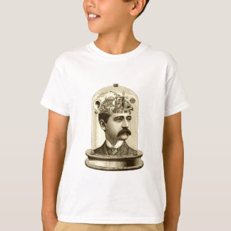 Steampunk clockwork brain head in jar T-Shirt