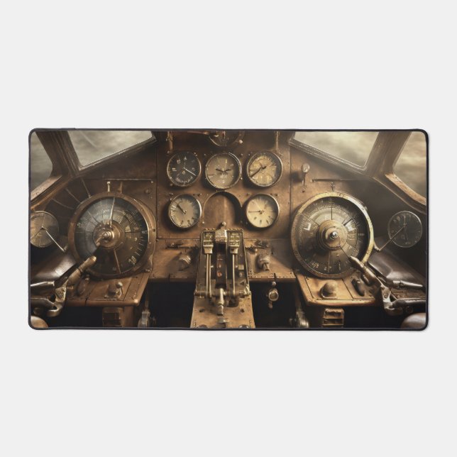 Steampunk-Cockpit Schreibtischunterlage (Vorderseite)