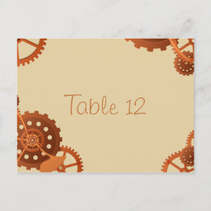 Steampunk Cogs and Gears Wedding Tischnummer Card