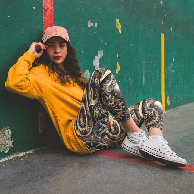 Steampunk Cogs & Gears Muster Leggings (Von Creator hochgeladen)