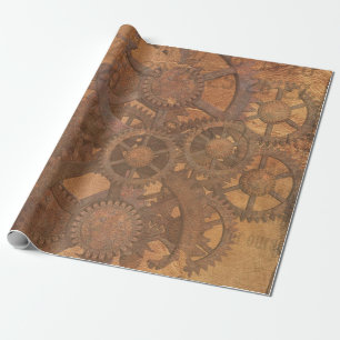 Steampunk-Cogs-Wrapping-Papier Geschenkpapier