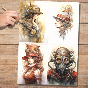 Steampunk Collage 1 Dekoupage Paper Seidenpapier