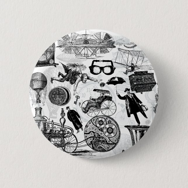 Steampunk Collage Nr. 2 Button (Vorderseite)