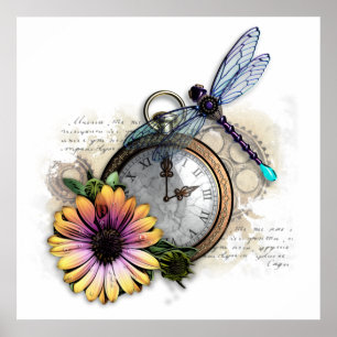 Steampunk-Collage-Plakat Poster