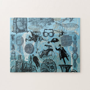 Steampunk-Collage Zeitreisender