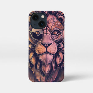 Steampunk Color Gradient Rustikale Lion iPhone 13 Mini Hülle