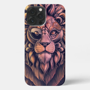 Steampunk Color Gradient Rustikale Lion iPhone 13 Pro Max Hülle