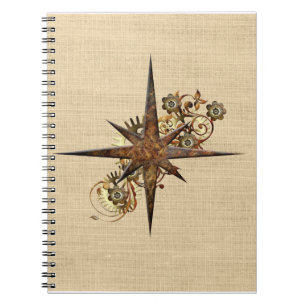 Steampunk Compass Star Notizblock