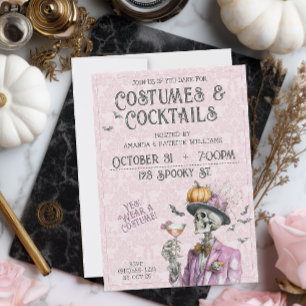 Steampunk Costume Cocktails Adult Halloween Einladung