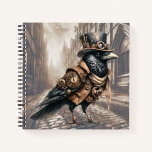 Steampunk Crow in London Spiral Notebook Notizbuch