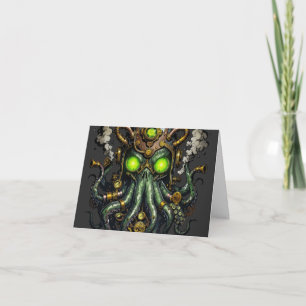 Steampunk-Cthulhu-Monster Dankeskarte