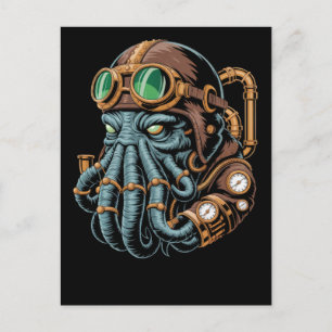 Steampunk-Cthulhu-Monster Postkarte