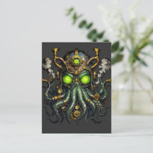 Steampunk-Cthulhu-Monster Postkarte