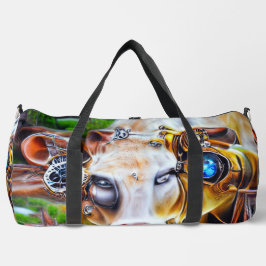 Steampunk Cyber Cow Duffle Bag