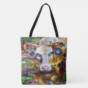 Steampunk Cyber Cow Tasche
