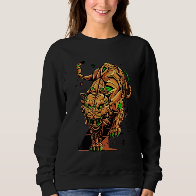 Steampunk-Dampf-Tiger Sweatshirt (Vorderseite)