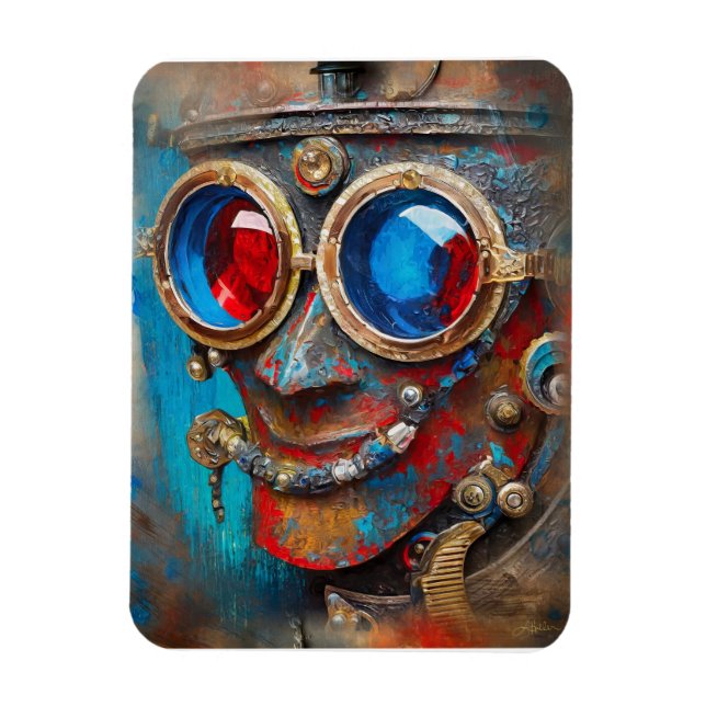 Steampunk Das Zin-Man-Portrait Magnet (Vertikal)