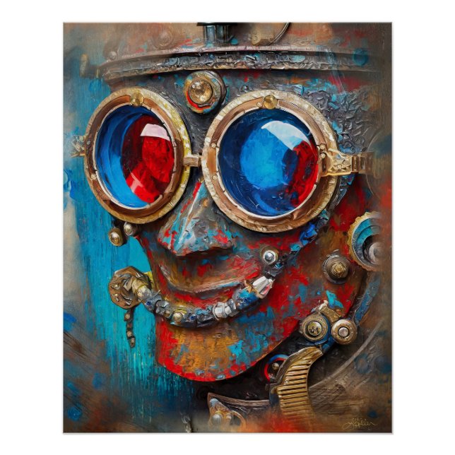 Steampunk Das Zin-Man-Portrait Poster (Vorderseite)