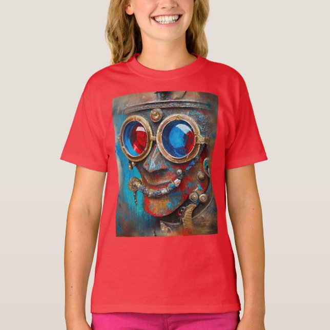 Steampunk Das Zin-Man-Portrait T-Shirt (Vorderseite)