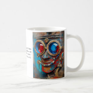 Steampunk Das Zinn-Man-Portrait mit Zitat Kaffeetasse