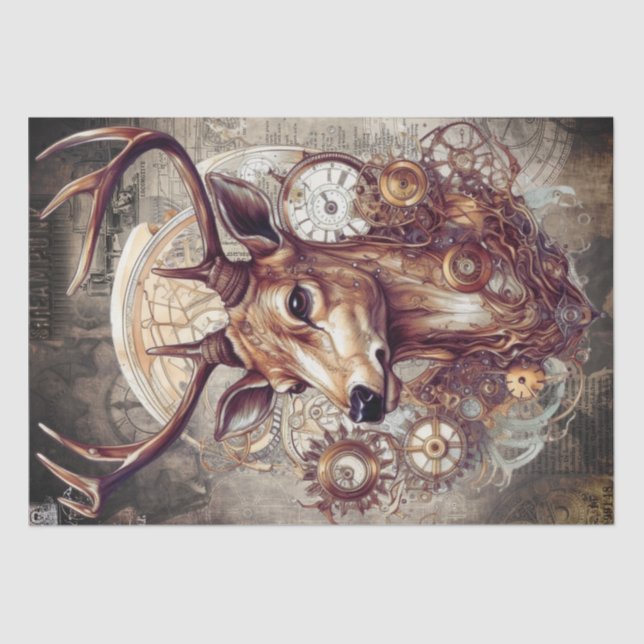 Steampunk Deer Seidenpapier (Vorderseite)