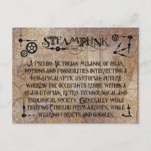 Steampunk-Definition Postkarte