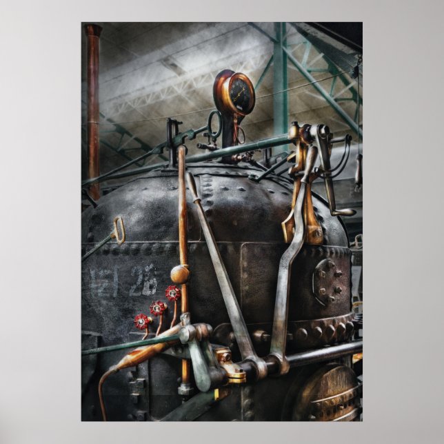 Steampunk - Der Motor der Dampfpumpe Poster (Vorne)