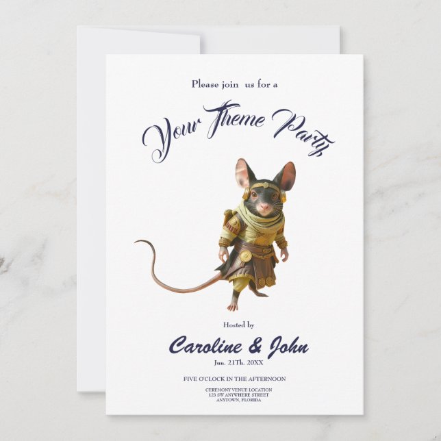 Steampunk Desert Explorer Mouse Einladung (Vorderseite)