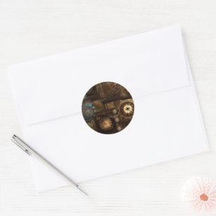 Steampunk-Design Runder Aufkleber