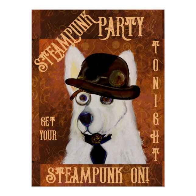 Steampunk Deutscher Schäferhund       Poster (Vorderseite)