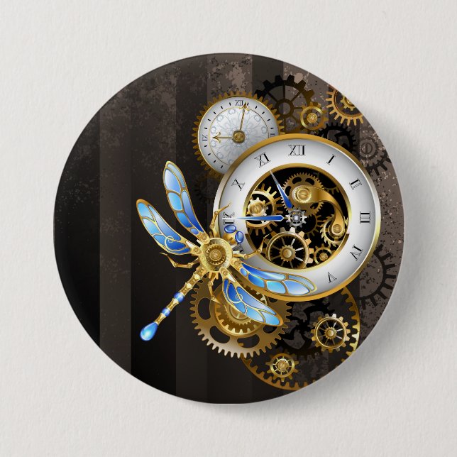 Steampunk-Dialoge mit Drachenfliege Button (Vorderseite)