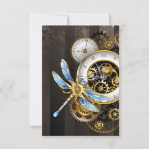 Steampunk-Dialoge mit Drachenfliege Dankeskarte