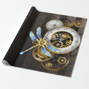 Steampunk-Dialoge mit Drachenfliege Geschenkpapier