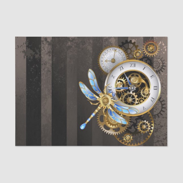 Steampunk-Dialoge mit Drachenfliege Seidenpapier (Vorderseite)