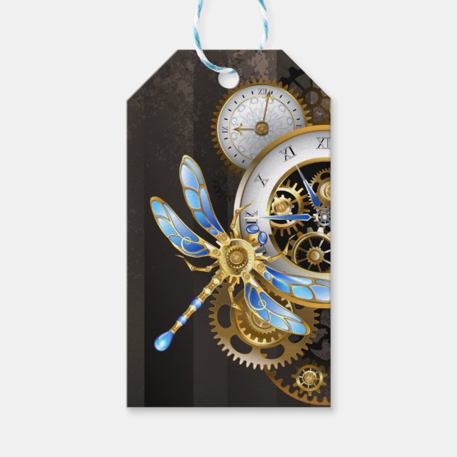 Steampunk-Dials mit Dragonfly Geschenkanhänger (Vorderseite)