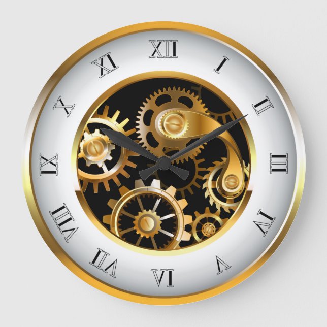 Steampunk-Dials mit Dragonfly Große Wanduhr (Vorderseite)