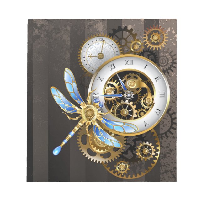 Steampunk-Dials mit Dragonfly Notizblock (Vorderseite)