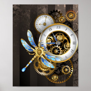 Steampunk-Dials mit Dragonfly Poster