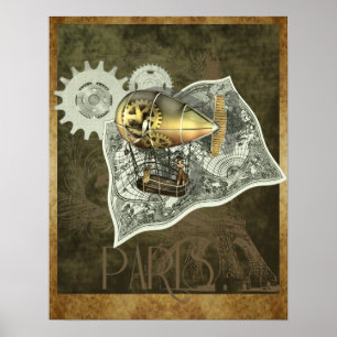 Steampunk Dirigier Air Tour Wall Poster