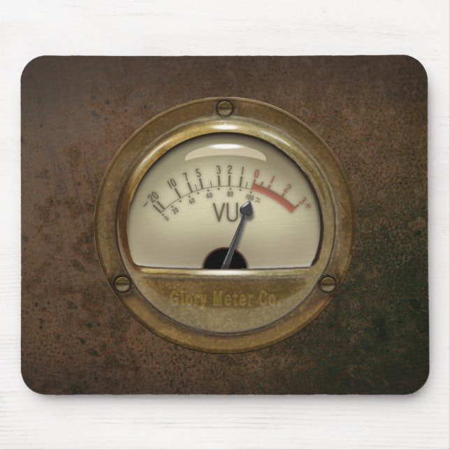 Steampunk DJ Toningenieur VU-Meter Mousemat Mousepad (Vorne)