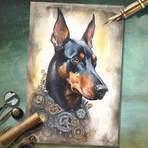 Steampunk Doberman 6 Decoupage Paper Seidenpapier