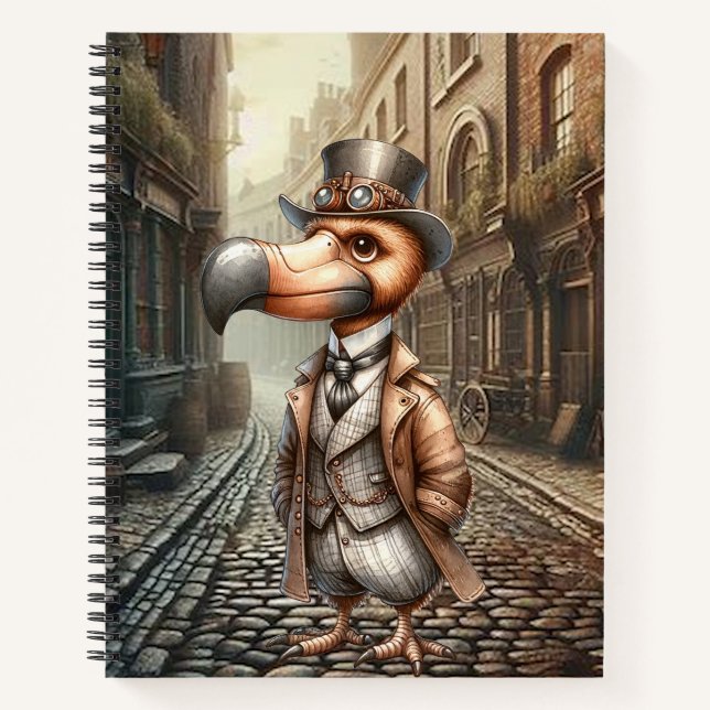 Steampunk Dodo Spiral Notebook Notizbuch (Vorderseite)