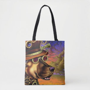 Steampunk Dog Portrait Tasche