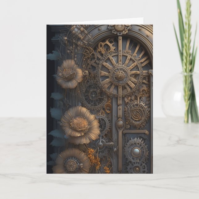 Steampunk Door | Denken Sie an Sie Karte (Vorderseite)