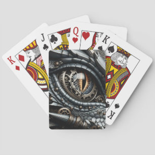 Steampunk-Drachenauge Nahaufnahme Ai-Kunst Spielkarten
