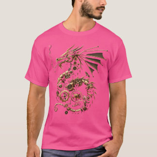 Steampunk Dragon Art Gears Graphic Design Artwork T-Shirt