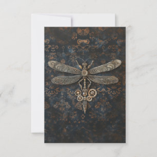 Steampunk Dragonfly Dankeskarte