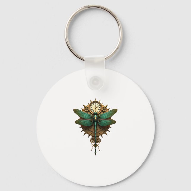 Steampunk Dragonfly Victorian Art Mechanical Steam Schlüsselanhänger (Vorderseite)