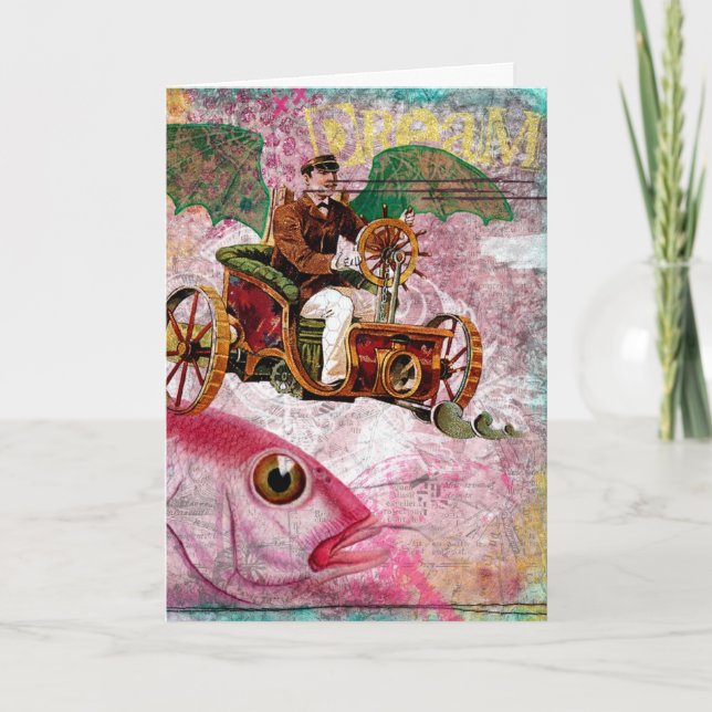 Steampunk Dream Birthday Karte (Vorderseite)